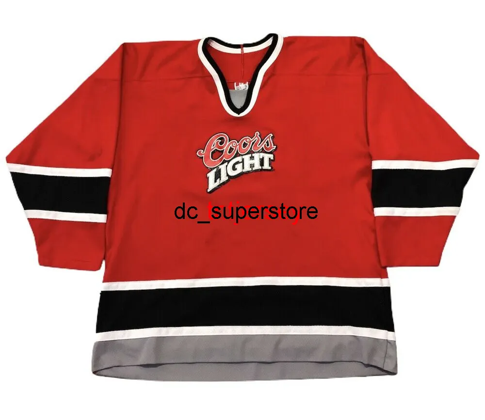 Custom Vintage Coors Light CCM Red Hockey Jersey Stitch ajouter n'importe quel nom de numéro MEN KID HOCKEY JERSEYS XS-5XL