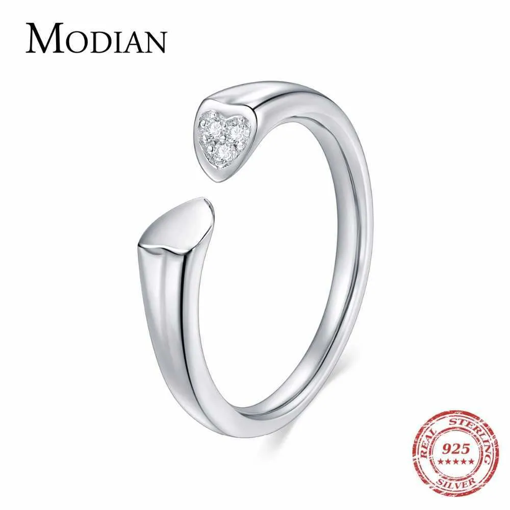 925 Sterling Silver Radiant Hearts Wedding Ring Fashion Simple Clear Aaaaa CZ Kvinnor Förlovning Smycken 210707