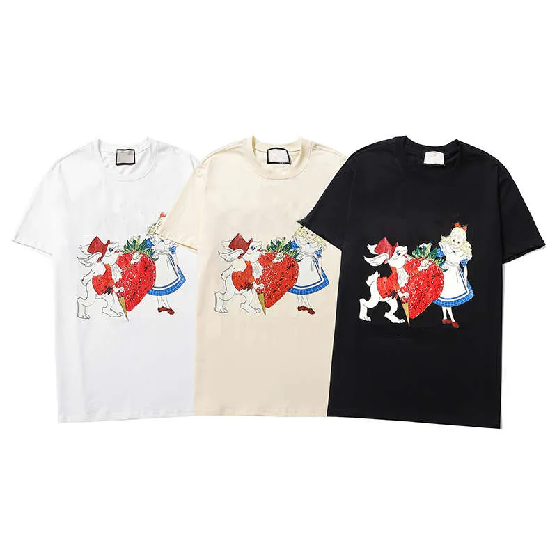 Tshirts 21ss Women Tshirts Cartoon Print Tees Letter From