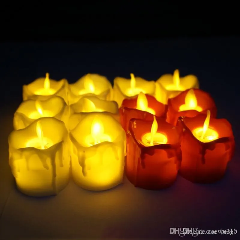 LED Flameless Kerze Tee Licht Säulen Kerze Teelichtbatterie Betätigen Kerzenlampe Hochzeit Geburtstagsfeier Weihnachten Dekoration XVT1722