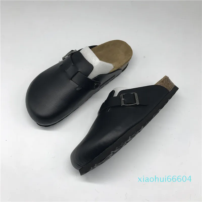 Clogs für Damen und Herren, PU-Leder, Boston Clogs, Hausschuhe, Unisex, Berks, weiches Fußbett, Clog, einfarbig xq1 2