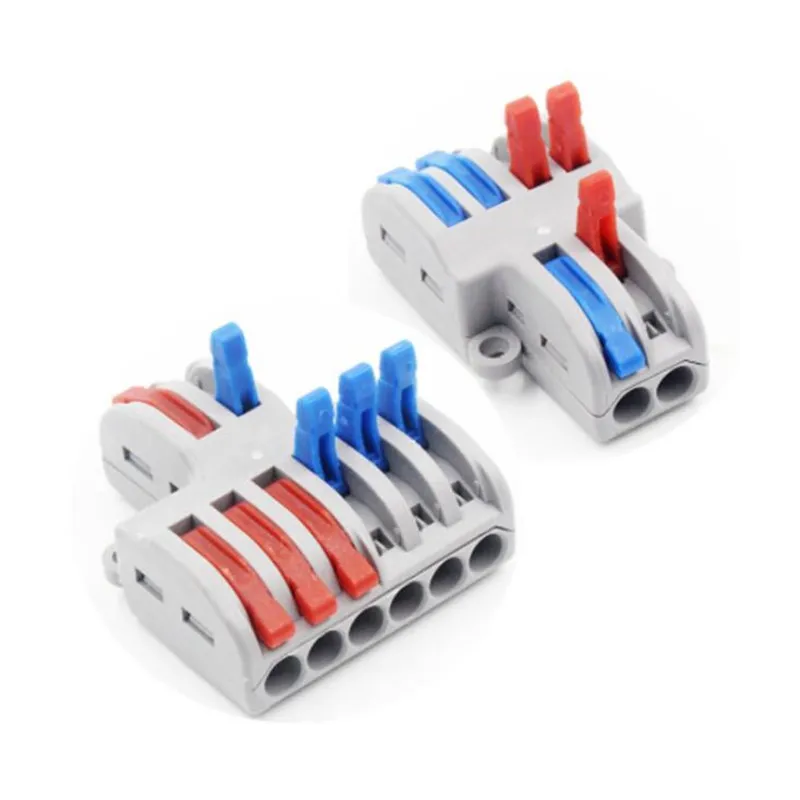 10pcs/Lot SPL-42/62 Mini Fast Wire Connector Lighting Accessories Universal Wiring Cable Connectors Push-in Conductor Terminal Block DIY D2.0