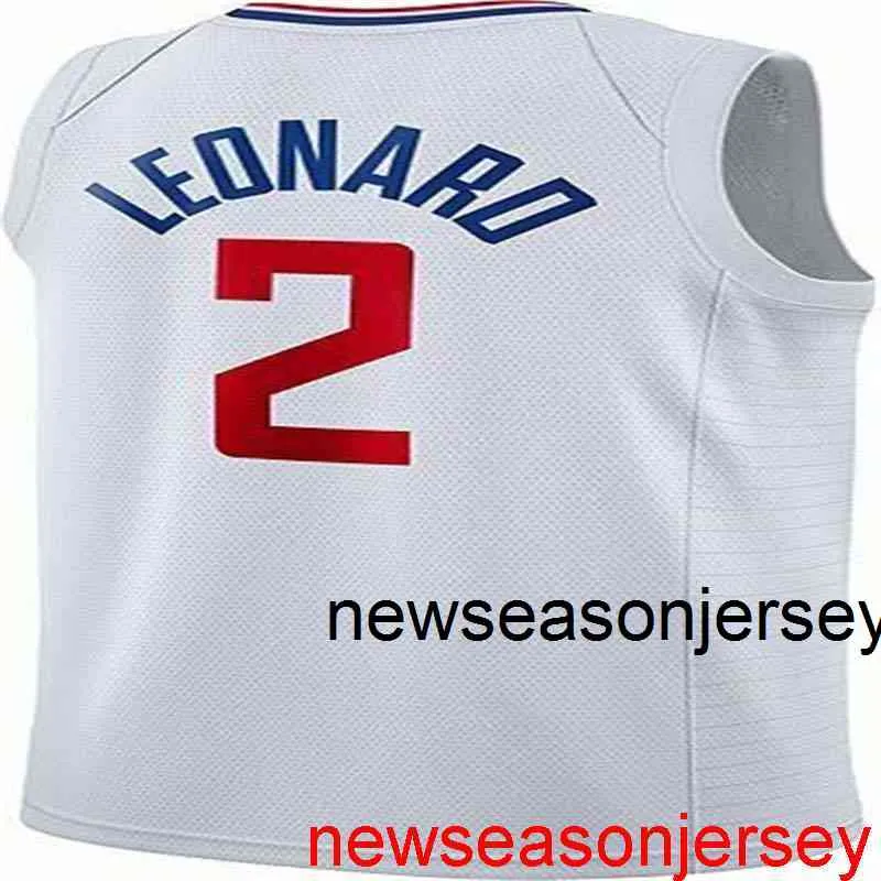 100% zszyty Kawhi Leonard #2 Męska koszulka do koszykówki Tanie niestandardowe męskie kobiety XS-6XL Koszy do koszykówki