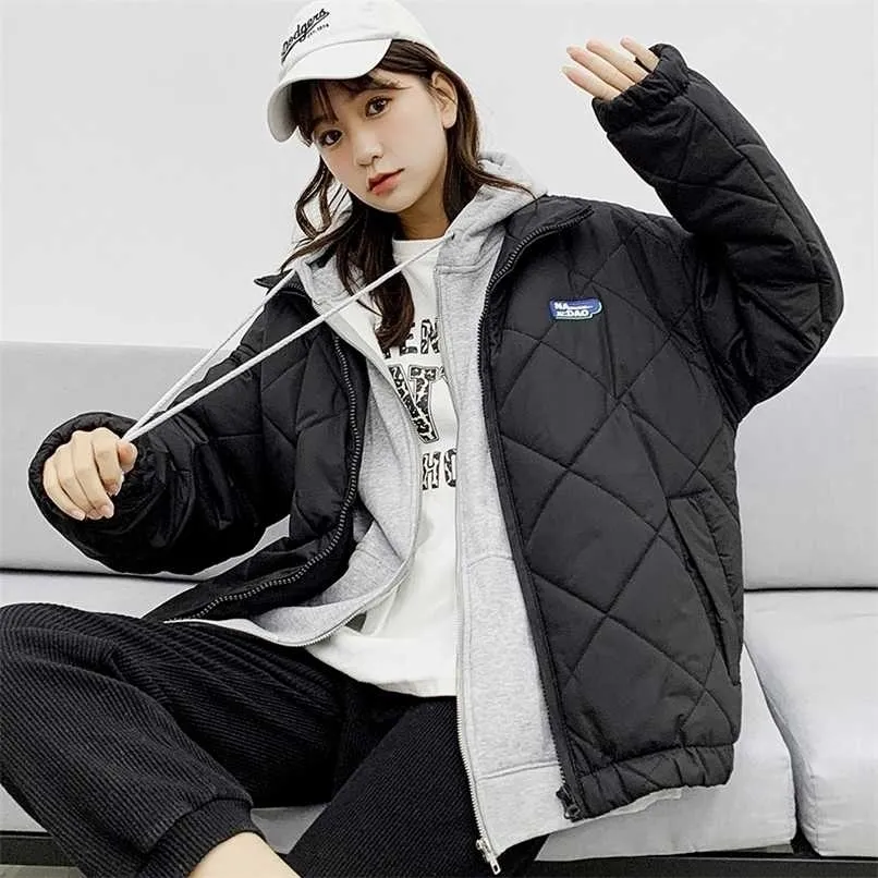 Make Prijzen Yuan Cotton-Patded Jacket Female Easing Students Ins Oversize 211007