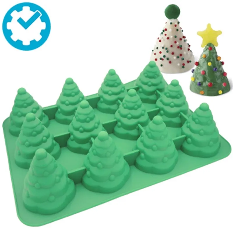 3Dクリスマスツリーフォンダンケーキ型シリコンモールドベーキングキャンドル石鹸金型樹脂粘土型シリコーンモールドベーキングPrzy 001 210225