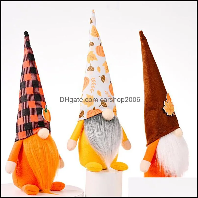 Party Supplies Harvest Festival Decoration Faceless Gnome Plush Doll Thanksgiving Halloween Home Elf Ornaments Kids Gifts PHJK2107