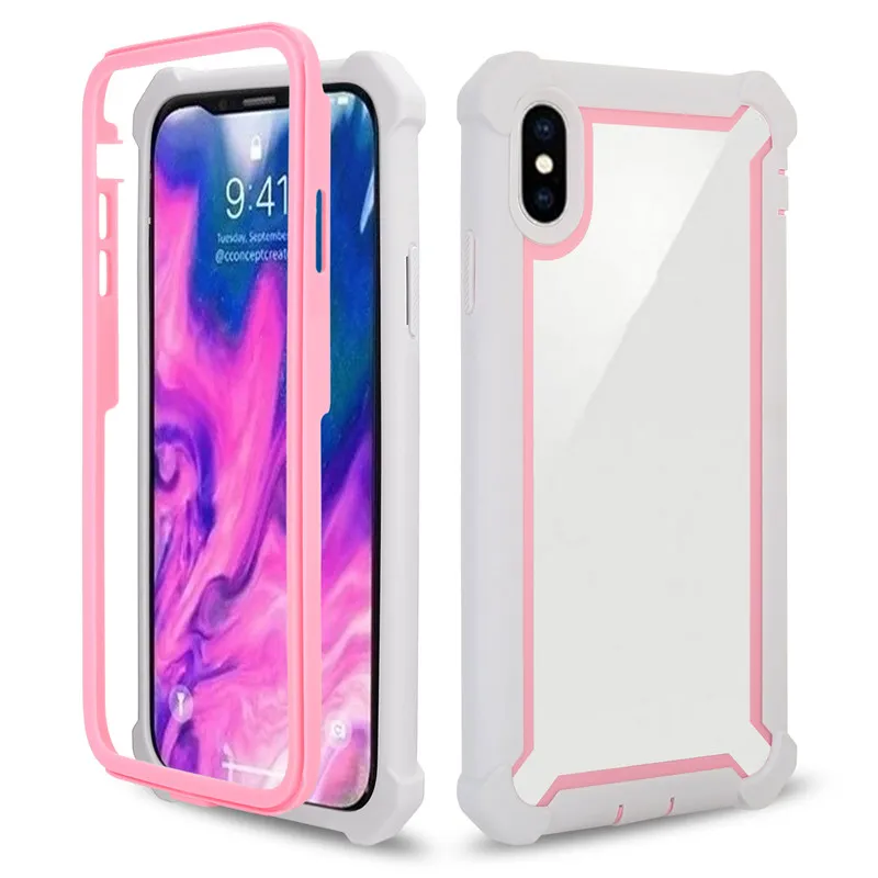 iPhone XR 케이스 용 하이브리드 클리어 휴대 전화 케이스 Soft TPU Hard PC 백 커버 삼성 S21 Ultra와 호환 가능