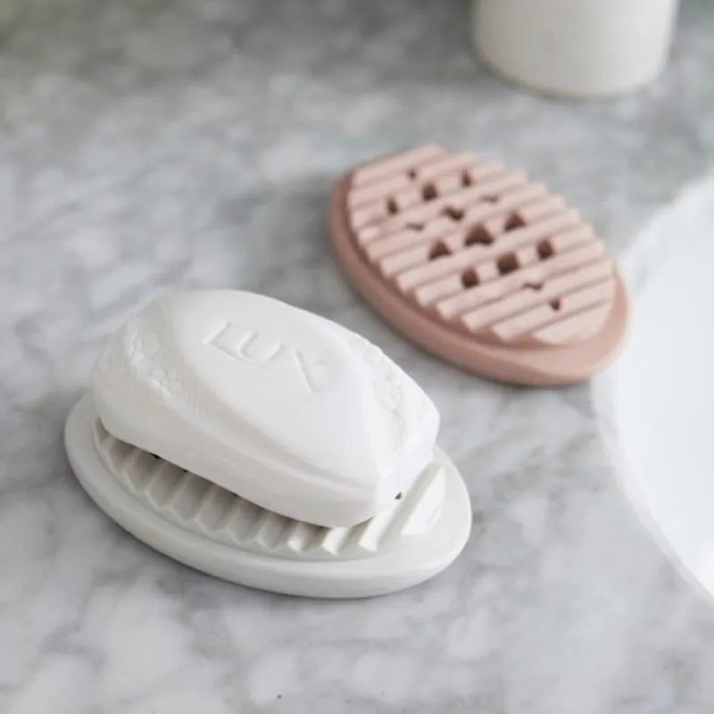 Silicone Non-slip Soap Holder Dish Bathroom Shower Storage Plate Stand Hollow Dishes Openwork Soap Dishes LX4100