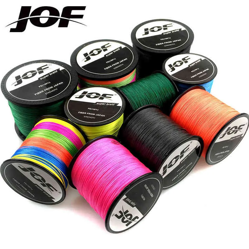 2pc JOF 0.8# -10.0# 8 Strands Balıkçılık Hattı 500m 300m 100m PE Örgülü Çok Filamik 18-119lb 0.14-0.57mm W220307