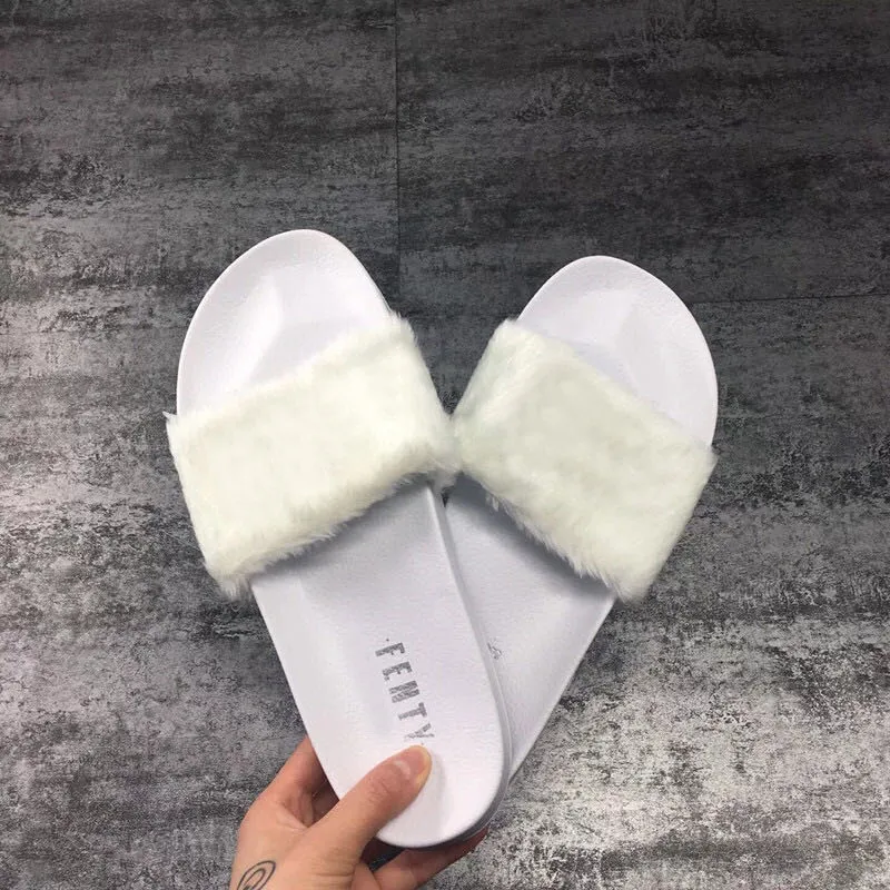 Burgundy top rihanna slippers