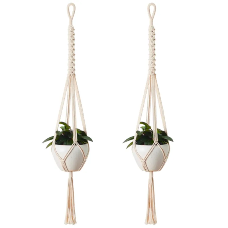 100cm Balcony Plant Hanging Rope Baskets Garden Decorations Macrame