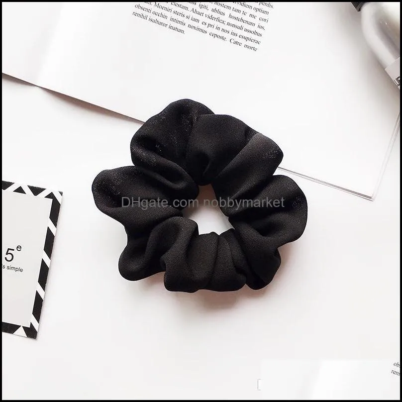 30pcs Girl Hair Scrunchy Ring Elastic Chiffon Hairbands Head Band Ponytail Holder Pure Color Sports Hair Scrunchies Soft Tie