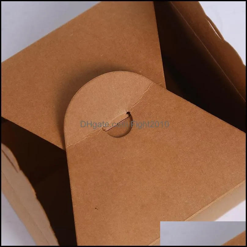 Gift Wrap 10 Pcs Kraft Paper Cake Box Party Packing Cookie/Candy/Nuts Box/DIY 14.5*14.5*9cm1