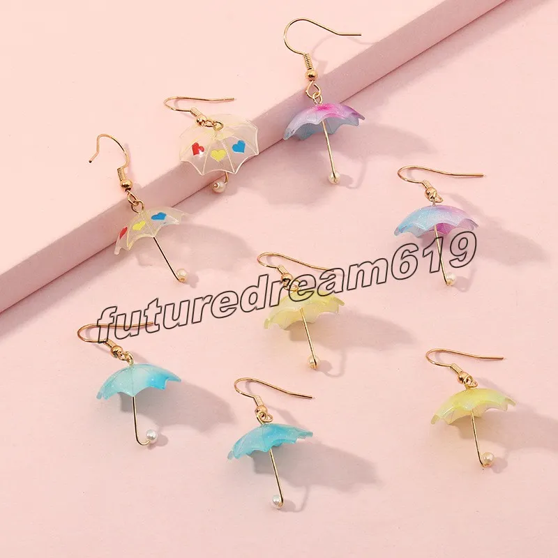 Cute Mini Umbrella Drop Earring Colored Funny Ins Korean Cute