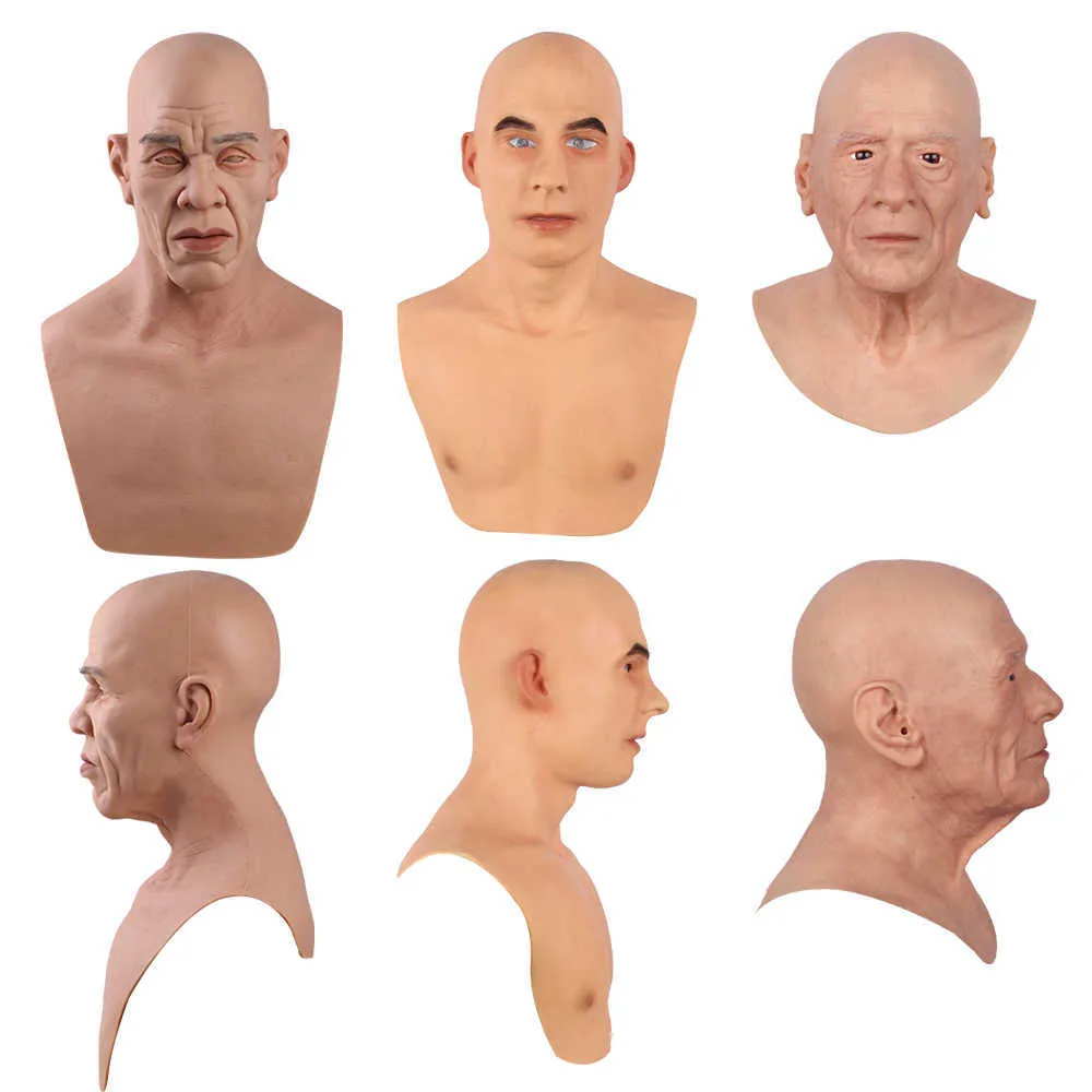 Eyung Realistic Silicone Mask Halloween Charles Party Full Head Masquerade Man Props Crossdresser Drag Queen Masks Christmas Q0806