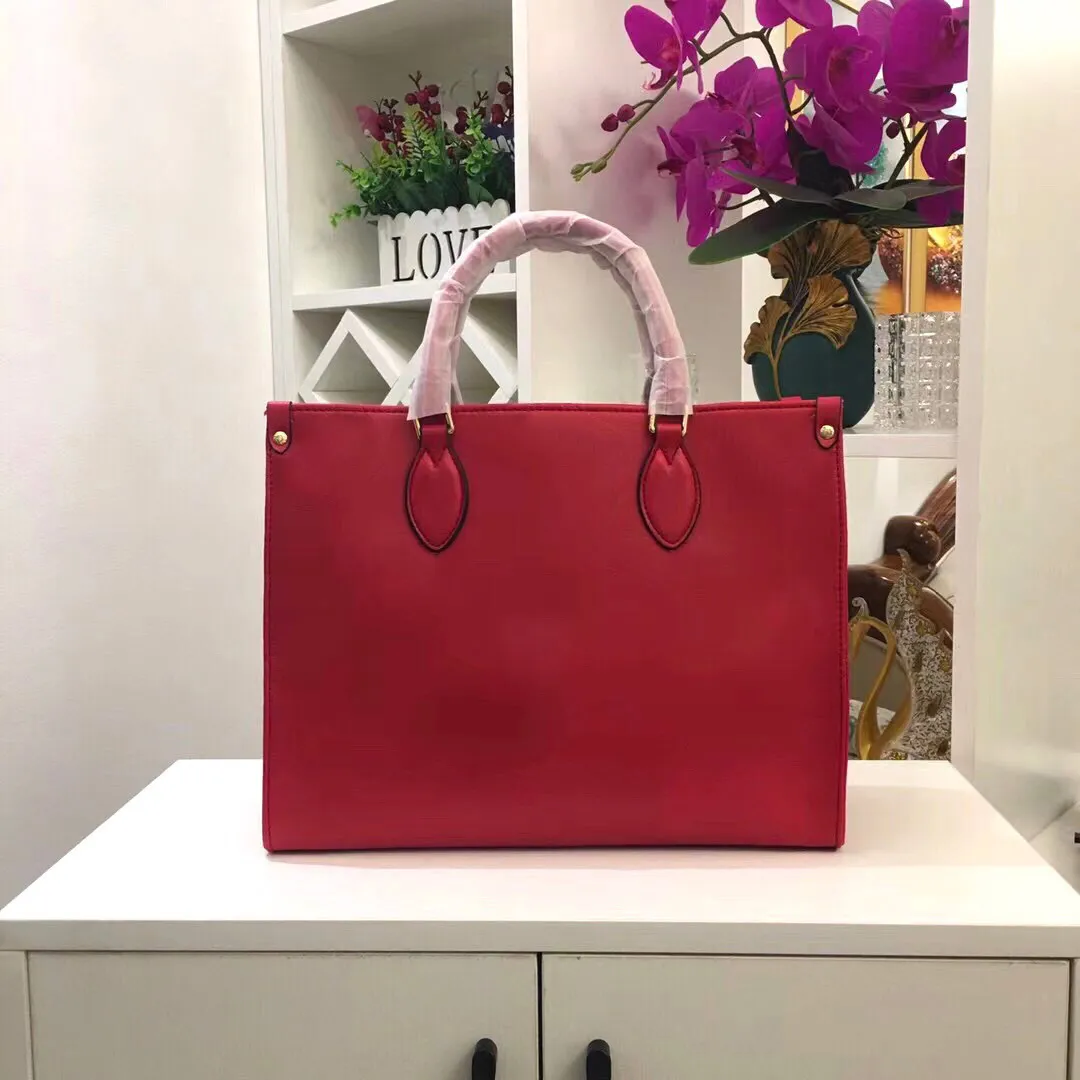 2021 Mulheres Ontego Tote Teddy Compras Bolsas Compostas Bicolor Empreintes Couro de Couro Dentro Dobro Bolso Tamanho 30-16-13.5cm 44557