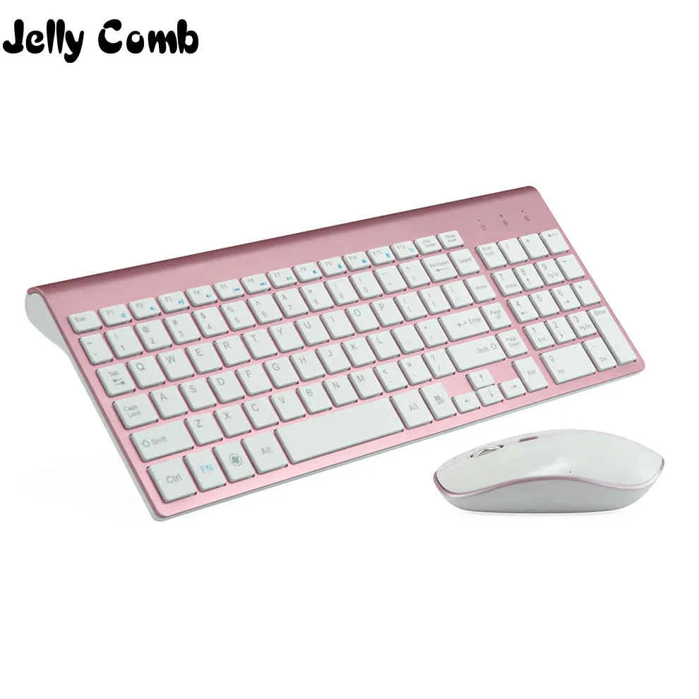 Jelly 2.4G and Comb Full Size 102 touches Clavier sans fil USB à faible bruit Souris Ordinateur portable PC