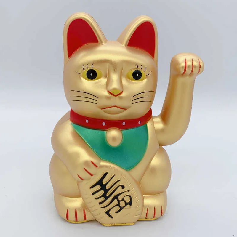 Gato Feng Shui chino para la buena suerte, fortuna ondulada blanca, gato de  la suerte, oro y plata, 6 H, el mejor regalo para la buena suerte