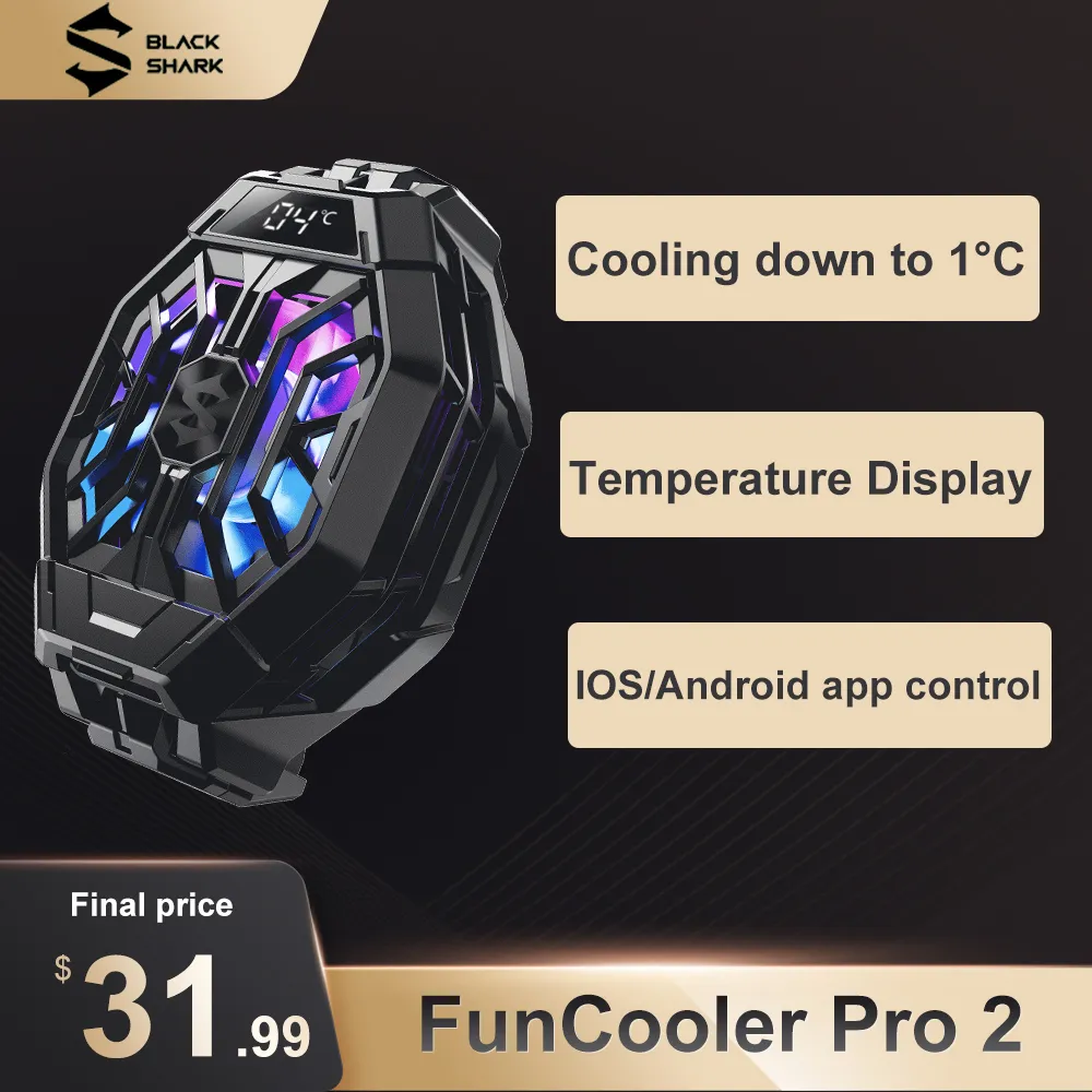 Original Black Shark 4 3 Pro 2 Pro Fun Cooler líquido Cooling Fan Back Clip para Xiaomi Mi 10 Pro ROG 2 3 Red Magic FunCooler