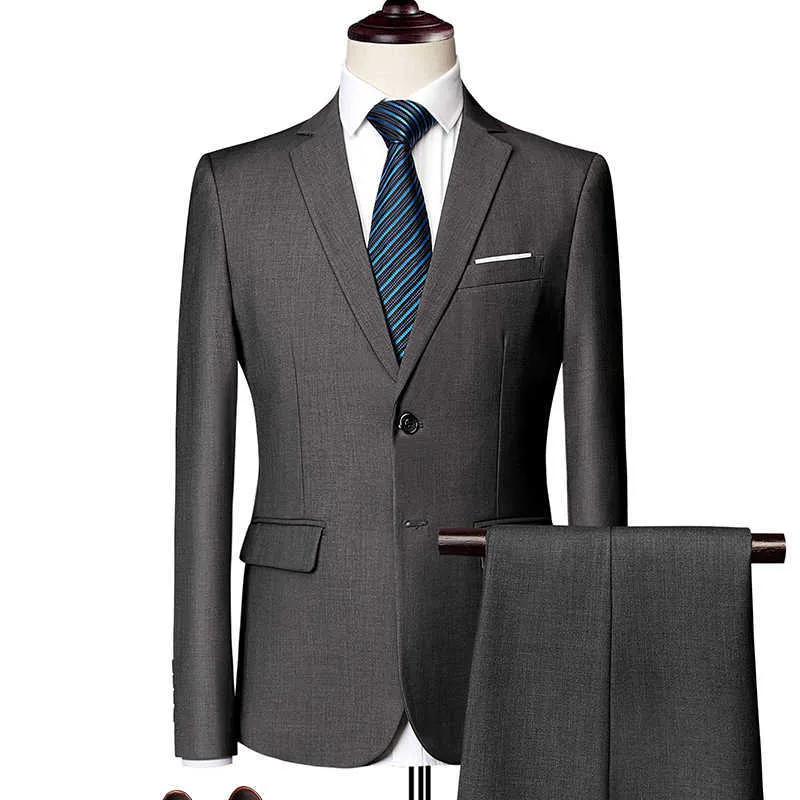 Abiti da uomo 2021 Costum Solid Formal Work Business Tuxedo maschio 3 pezzi Casual Terno wedding Party Terno suit slim fit Asian Size X0909