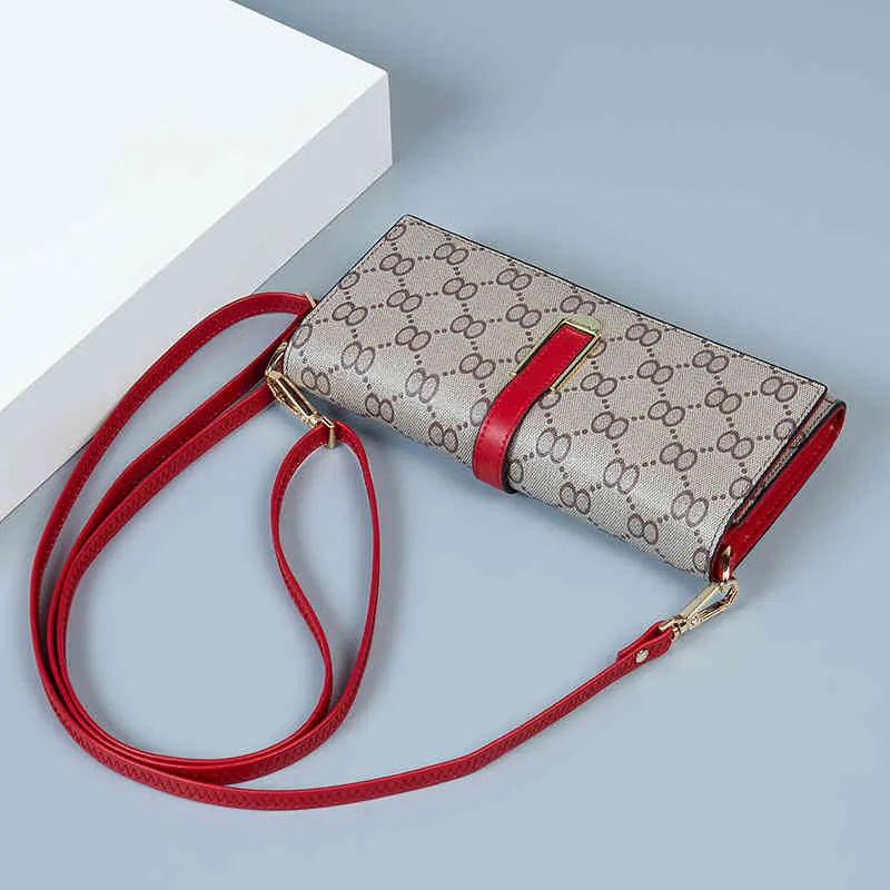 Ny mobil plånbok Kvinnlig kortväska Integrerad enkel Sling Shoulder Messenger Bag multifunktionell nollväska