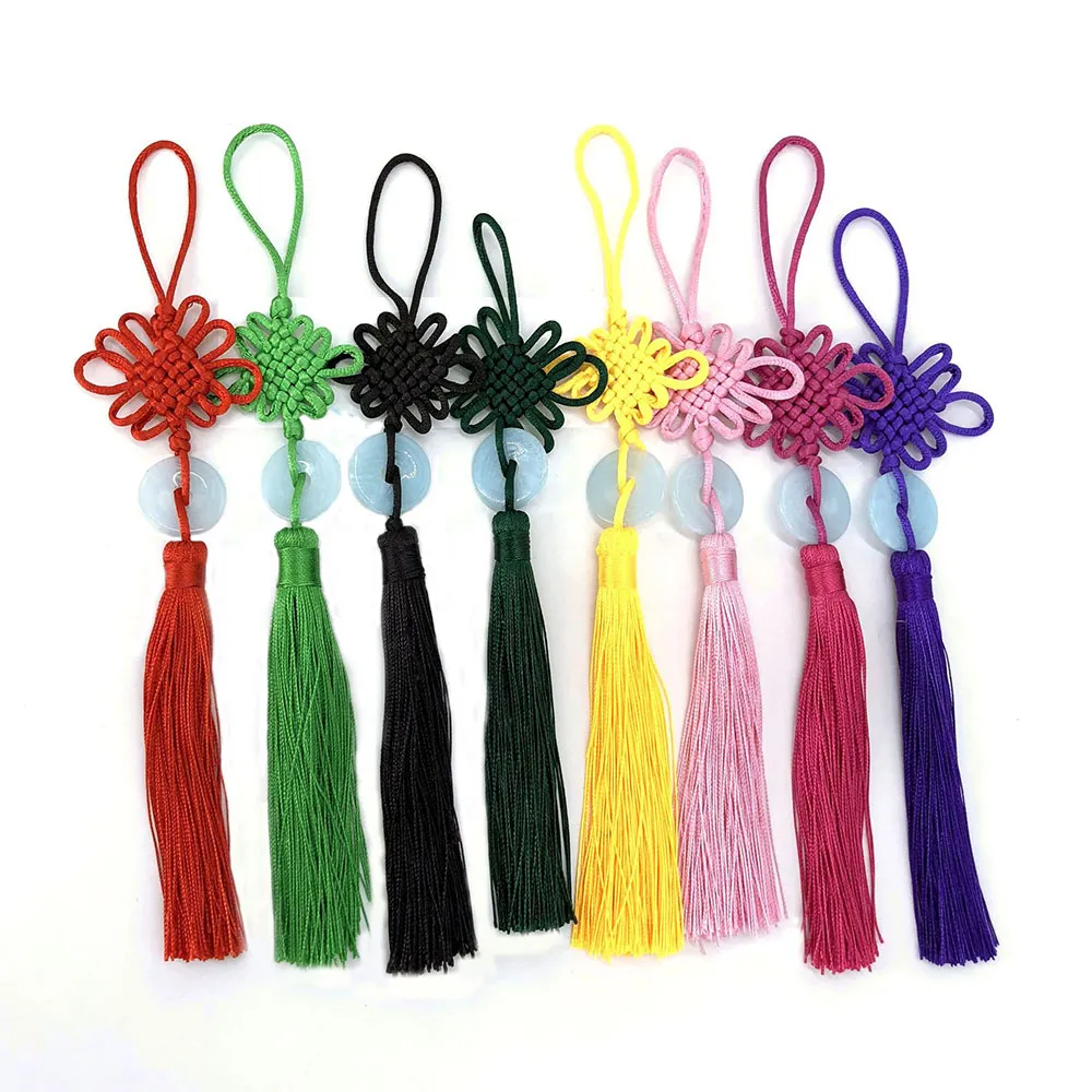 Party Favor 8 Färger Lyckliga kinesiska knutar Pretty Jade Decor Diy Plait Handikraft Hängande tillbehör Fashion Interiör Dekorationer