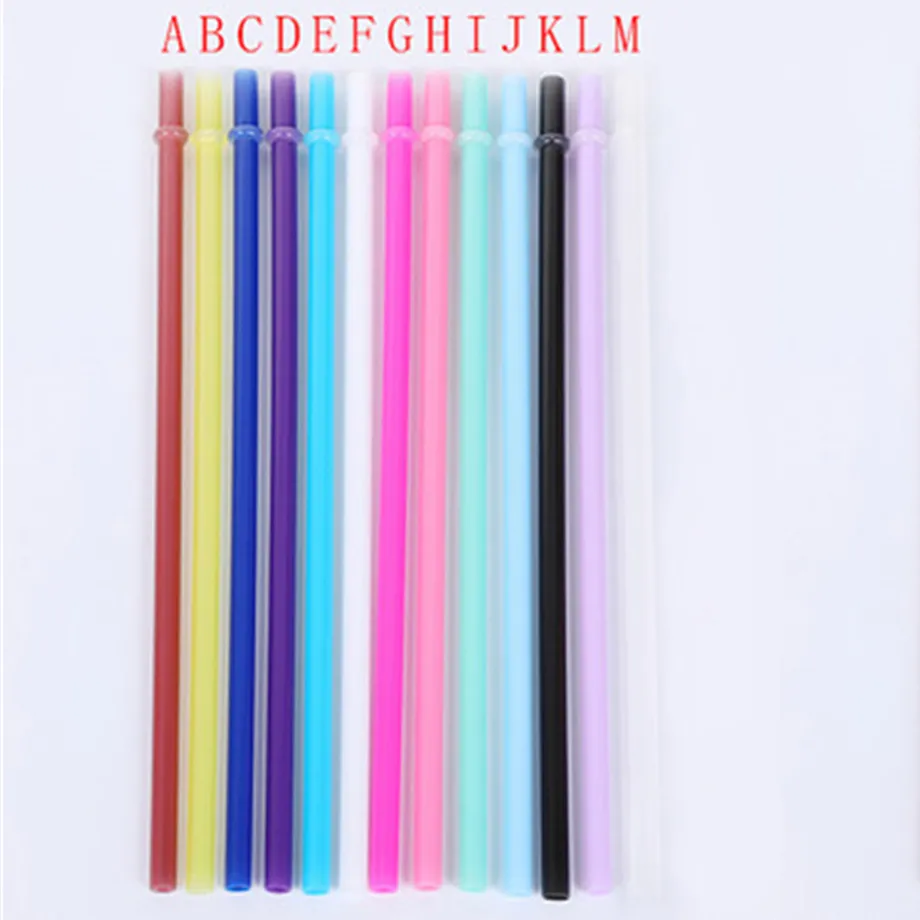 200 Clear 9 inch long 3/8 inch diameter flexible reusable plastic straws  that fit our straw Caps - Free Shipping