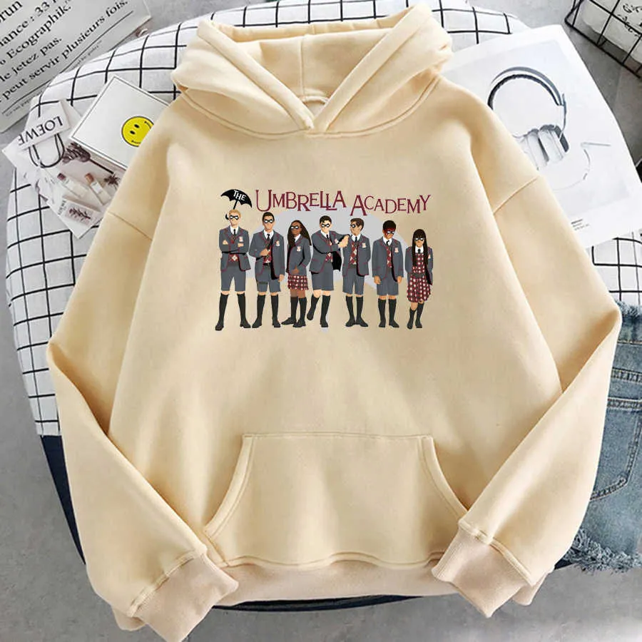 The Umbrella Academy Hoodie Dames Kawaii Harajuku Winter Hoodies Sudadera Streetwear Diego Cha-Cha Grafische Sweatshirts Hooded Y0820