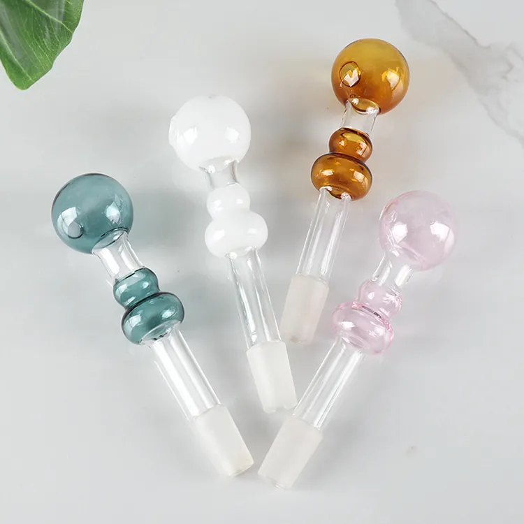 Rookbuizen Gekleurde Hand Mini Duidelijke Dikke Glazen Kleur Roken Pijp DAB Rigs Rechte Type 11cm 4 Kleuren Transparante Pyrex Oliebrander