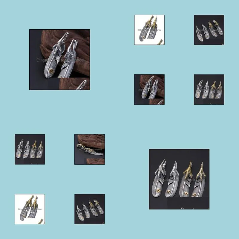 Pendentif Colliers Pendentifs Bijoux 925 Sterling Sier Vintage Plume Aigle Talons Hommes Femmes Collier Bijoux Cadeau De Noël Livraison Directe