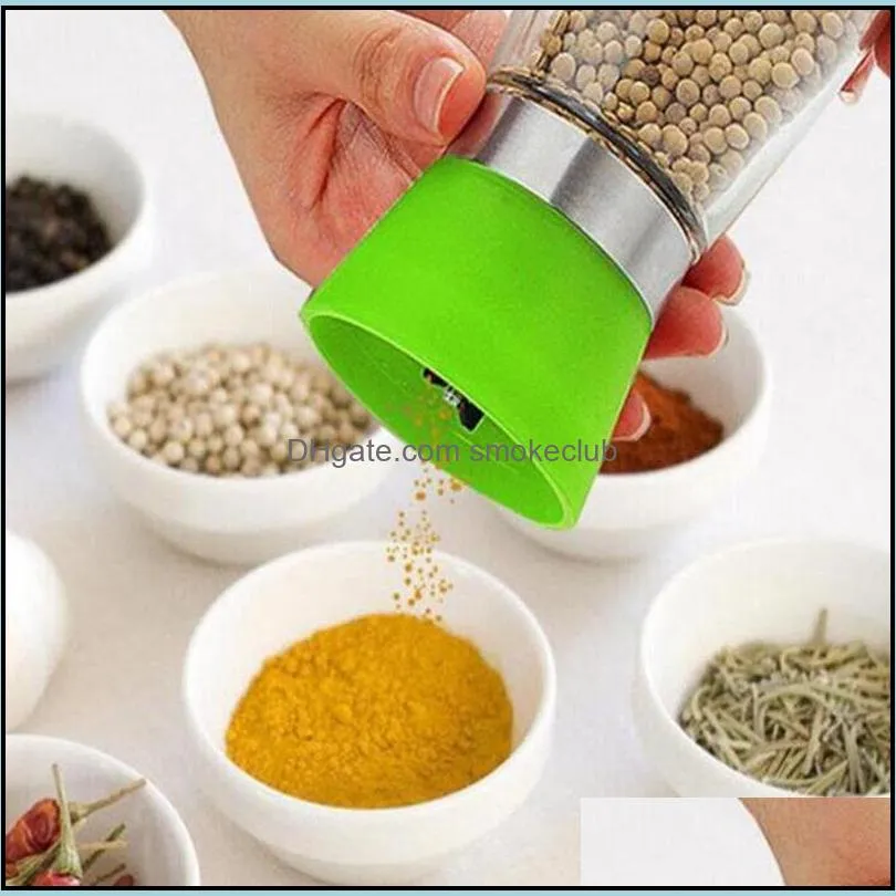 Salt and Pepper Grinder Mill Glass Muller Hand Mill Manual Grinding Tool Grinder bottle Pot Glass Kitchen Tool 100pcs