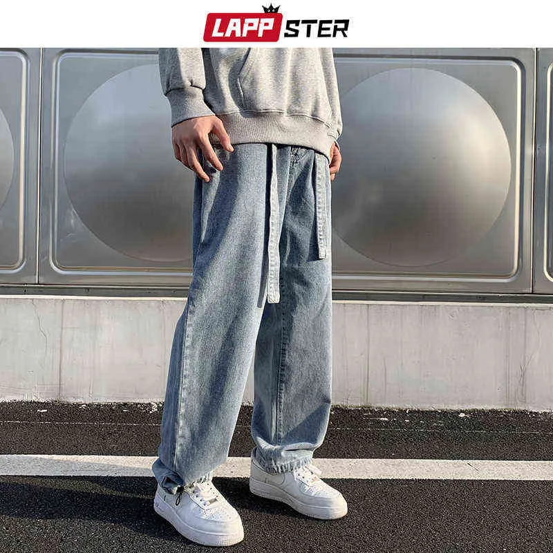 Lappster Mannen Vintage Y2K Baggy Jeans 2022 Heren Bluewide Been denim Broek Mannelijke Zwarte Harajuku Japanse Streetwear 5xl 0309