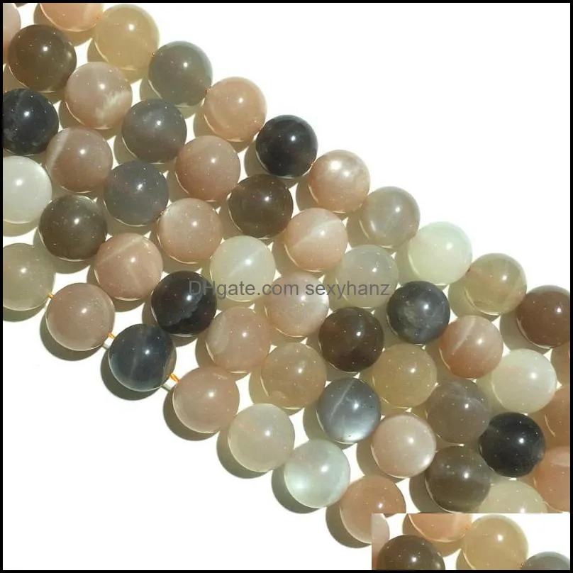 Other Factory Price Natural Multicolor Moonstone Round Loose Beads Healing Energy For DIY Necklace Bracelet Jewelry Making 6 8 10 12mm