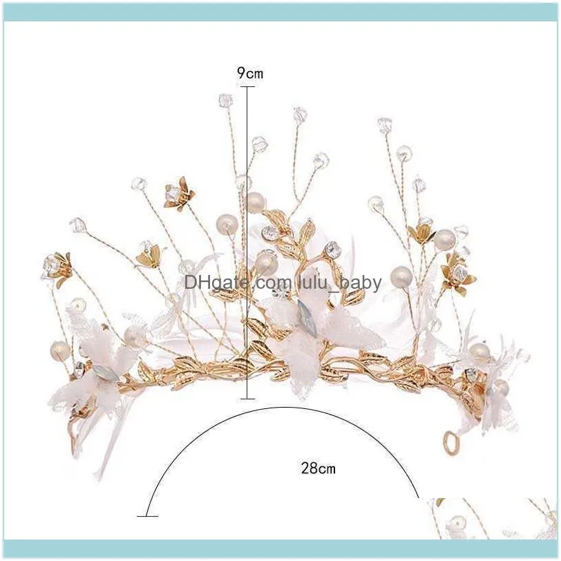 FORSEVEN Korean Fashion Crystal Simulated Pearls Headbands Tiara Crown for Women Girl Birthday Bride Noiva Wedding Hair Jewelry