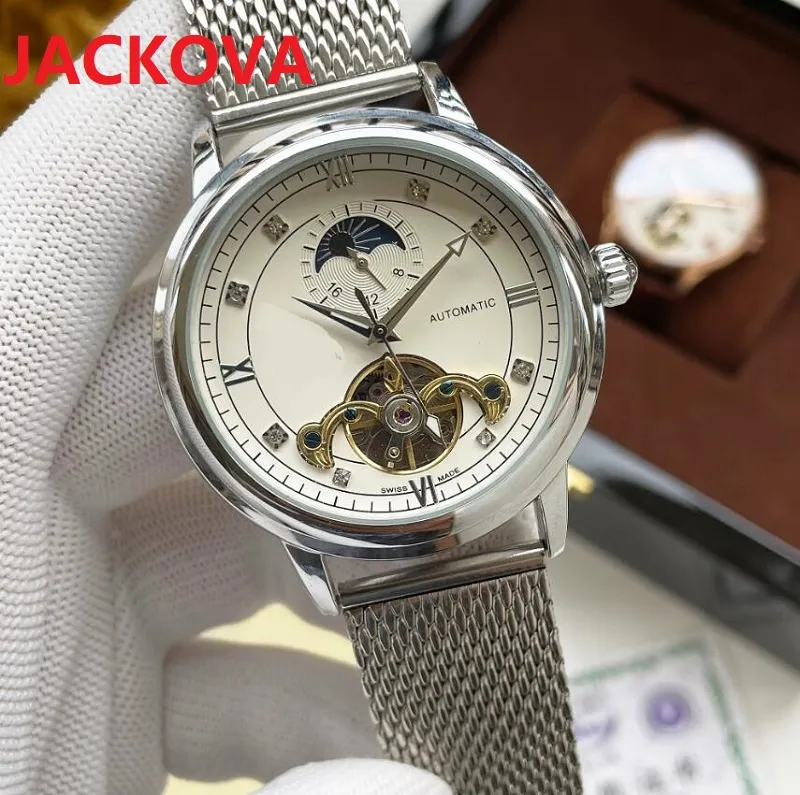 Luxe Top étanche hommes Daydate Moon montre Saphir 42MM semaine calendrier en acier inoxydable maille affaires automatique mécanique Classique Montres-bracelets reloj de lujo