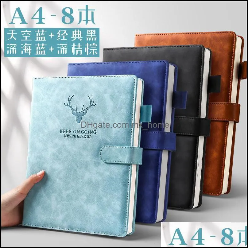 Notepads A5 Retro Notebook Ultra-thick Thickened Notepad Business Soft Leather Work Meeting Record Book Diary Sketchbook Students