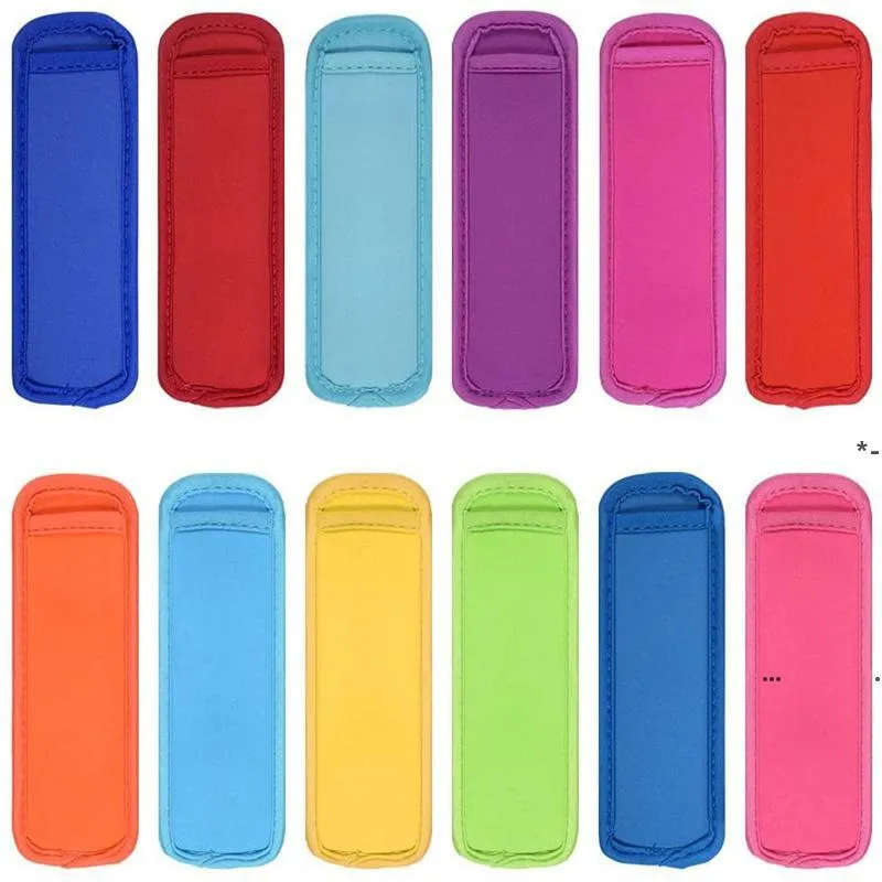 New100pcs Popsicle Sleeve Ice Sticks Cover House Sundries Barn Anti-Cold Bag Lolly Fryshållare Ewe6860