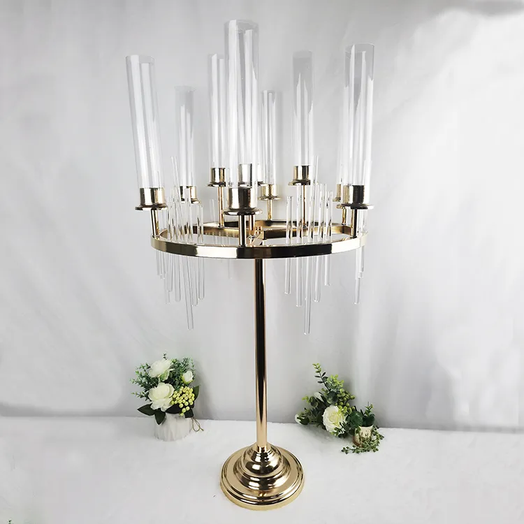 Decor metalen bruiloft kunstbloem tafel middelpunt Stage bloem arrangement stand voor decoratie senyu924