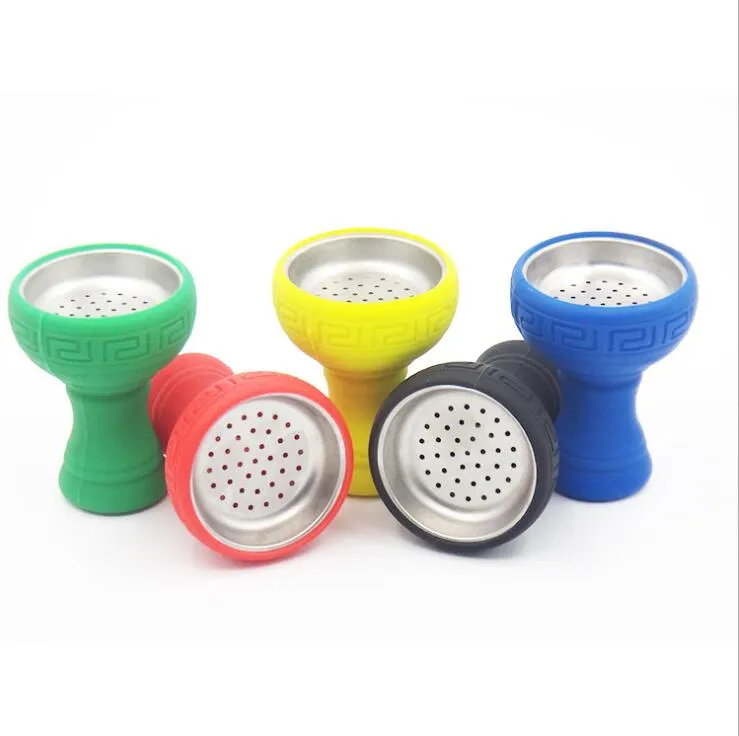 Silicone Bowl Smoking Tool Accessories Silicon E Hookah Head Porous Bowls Replaceable Tinfoil Shisha Holder 3 Styles For Bongs Pipes Oil Rigs