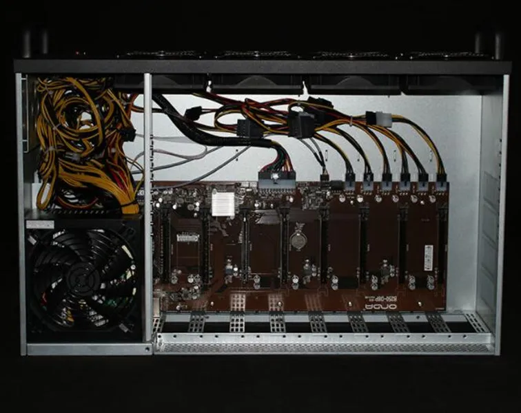 PC Server Case USB Mining Rig 8 GPU Frame For Onda B250-D8P-D3 8 Card 4U Chassis