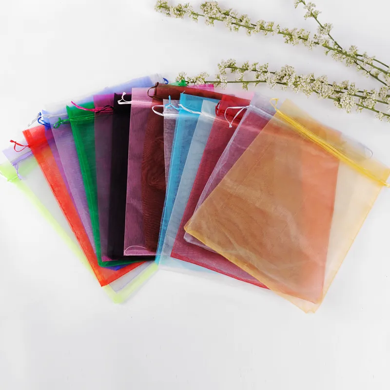 Large Organza Bags 20x30cm 50pcs Drawstring Gift Bags For Wedding Favor Candy Packaging Can Custom