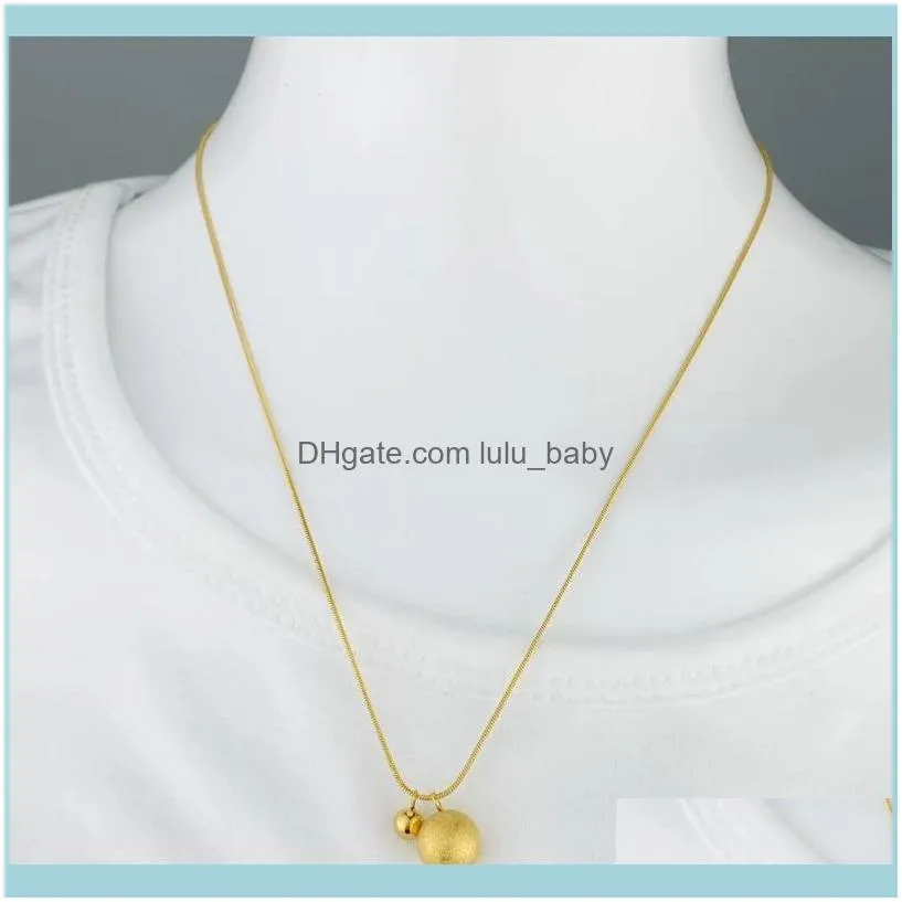 Chains High-grade Cold Style Two-ball Necklace Stars Jewelry Stainless Steel Goddess Luxury Golden Color Luxe Fashion Women