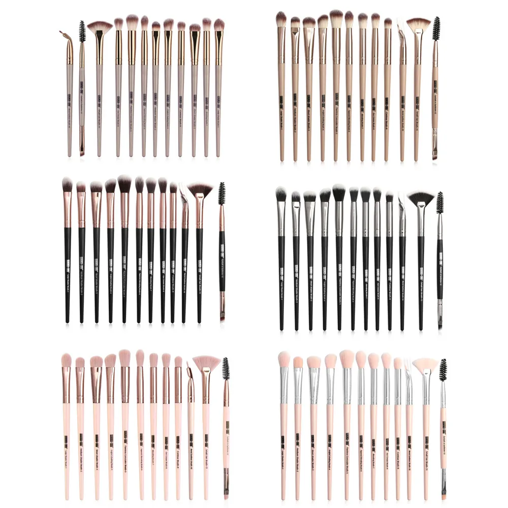 Make Up Brushes 12 PCS Professional Blending Eyeshadow Eyebrow Brush For Makeup Beauty lip gloss