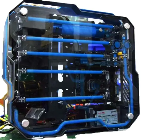 MODフルアルミニウムと二重焼きガラス水冷却ケースI7 7700K 8G/16GB 1T GX 1080 ATX DIY GAMINGコンピューターデスクトップPC