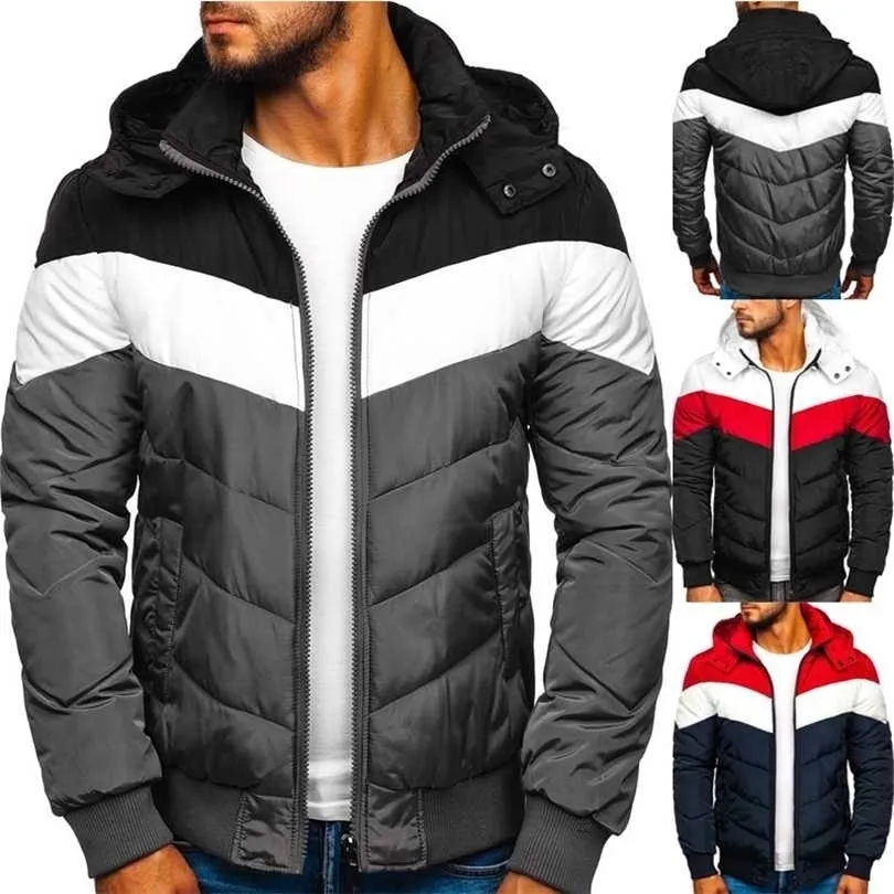 Zogaa Men's Buffer Jacker Windbreaker Esportes Casuais Inverno Moda Impresso Algodão Com Capuz Parka Casaco 211214