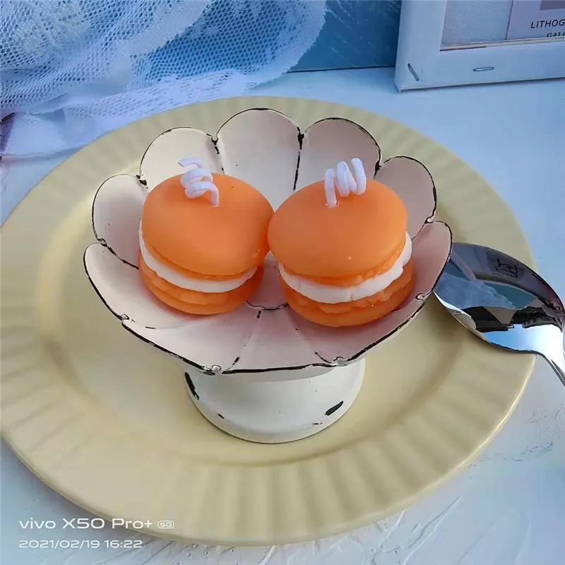 Xshelley - Lot De 4 Bougies Macarons Parfumées - Fait Main - Décoration D'intérieur - Cadeau Féminin