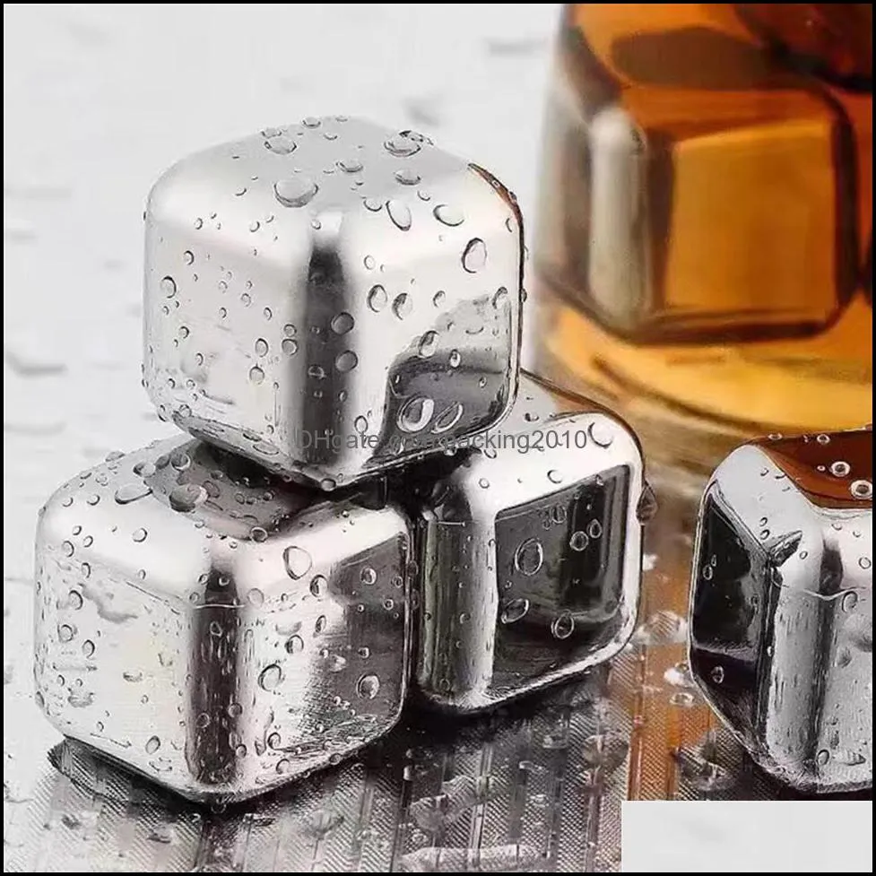 304 Stainless Steel Ice Cube Cooler Reusable Chilling Stones for Whiskey Wine Keep Your Drink Longer Cold Metal Cooling a05