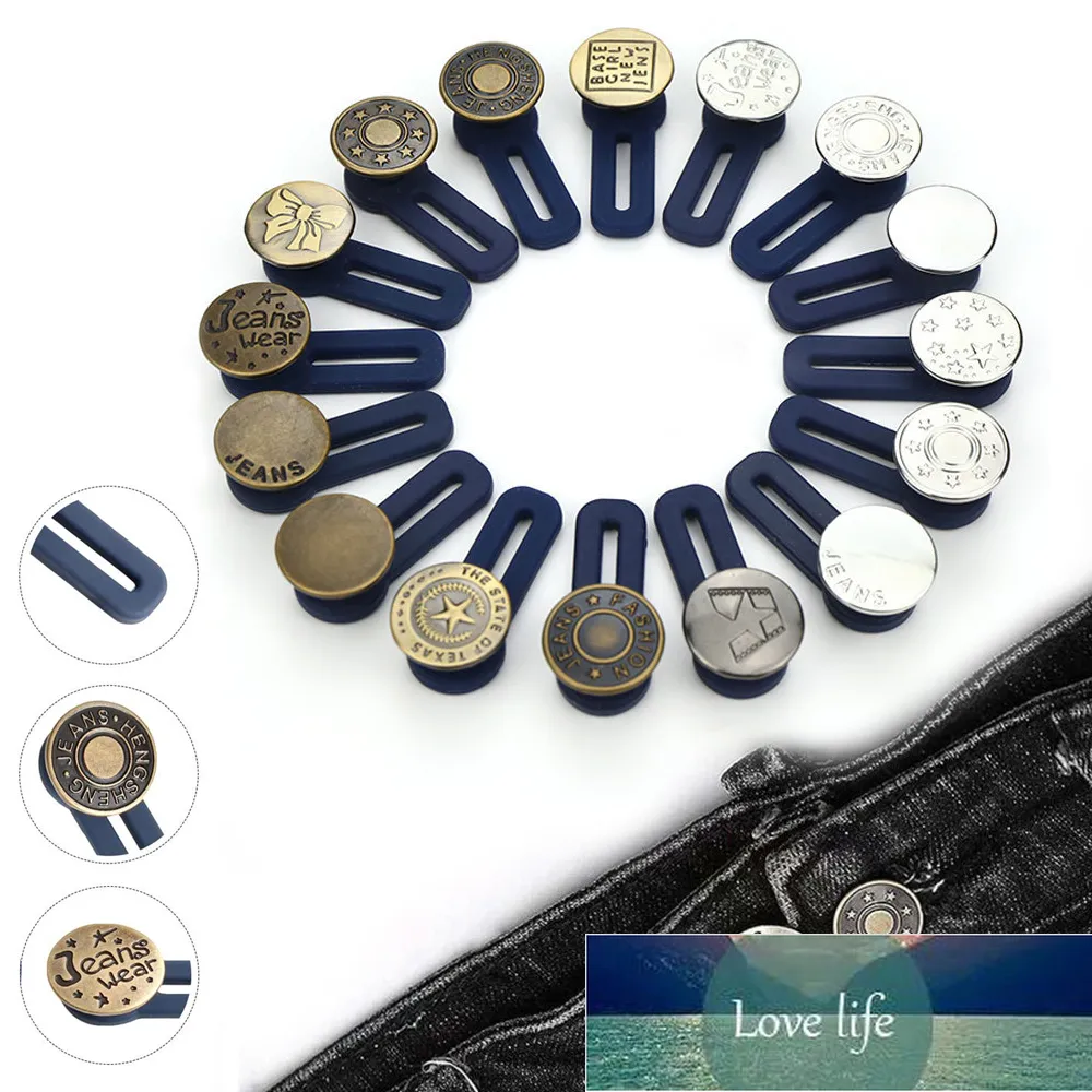 Unisex retrotable fivelas de metal botões de calça jeans extensor ajustável desmontar botões de costura livre para roupas jeans calça