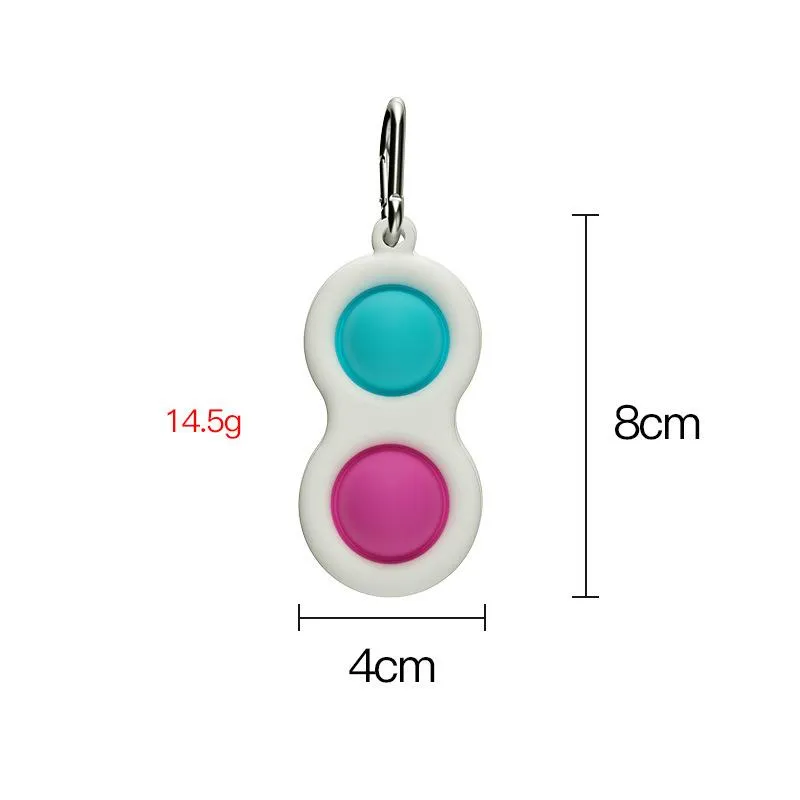  it Colorful Decompression Toys Push  Bubble Sensory Fidget Toy Keychain Baby Early Education Autism Anxiety Stress Reliever Tools