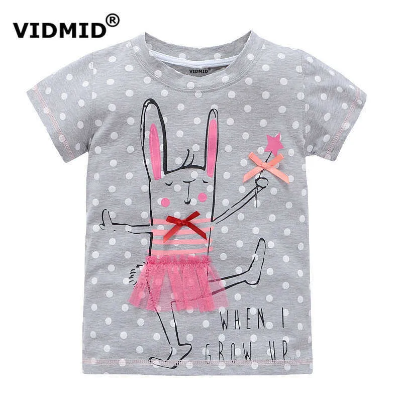 VIDMID 2-10 years baby Girl t-shirt big Girls tees shirts children blouse big sale super quality 100% cotton kids summer clothes